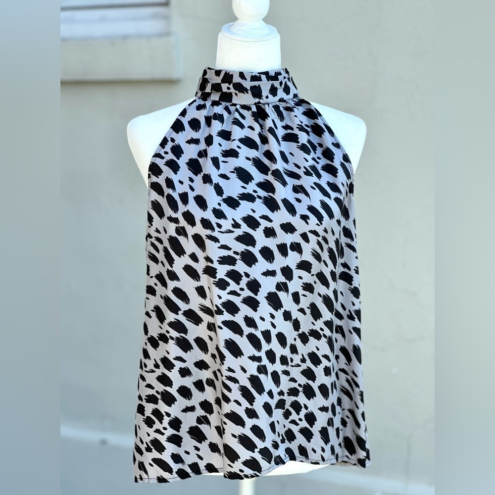 CYNTHIA ROWLEY 100% Silk Cheetah Print Top